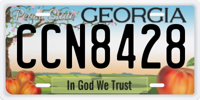 GA license plate CCN8428