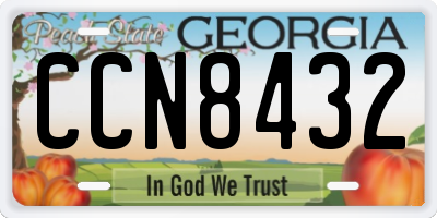 GA license plate CCN8432