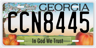 GA license plate CCN8445