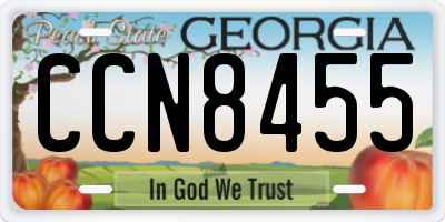 GA license plate CCN8455