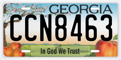 GA license plate CCN8463