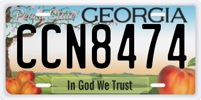 GA license plate CCN8474