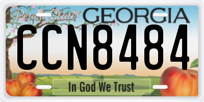 GA license plate CCN8484