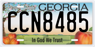 GA license plate CCN8485