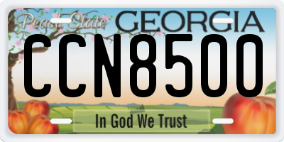 GA license plate CCN8500