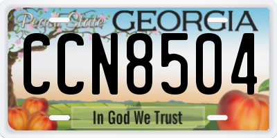 GA license plate CCN8504