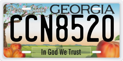 GA license plate CCN8520