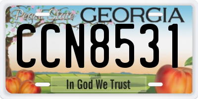 GA license plate CCN8531