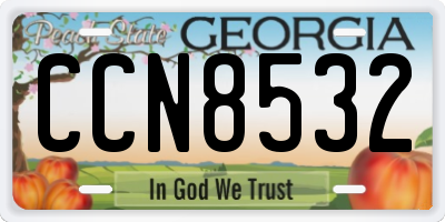 GA license plate CCN8532