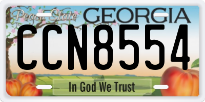 GA license plate CCN8554