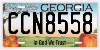 GA license plate CCN8558
