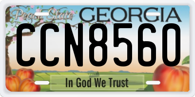 GA license plate CCN8560