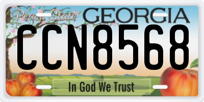 GA license plate CCN8568