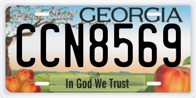 GA license plate CCN8569