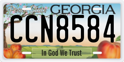 GA license plate CCN8584