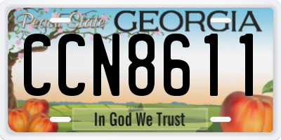GA license plate CCN8611