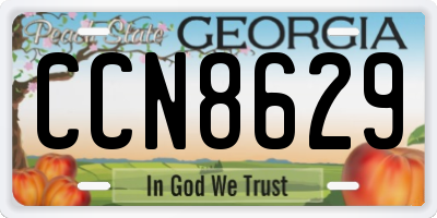 GA license plate CCN8629