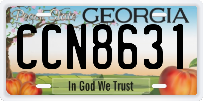 GA license plate CCN8631