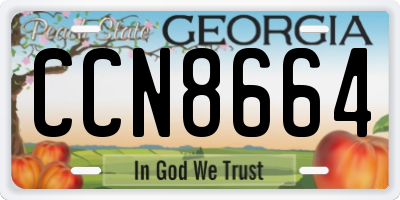 GA license plate CCN8664