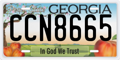 GA license plate CCN8665
