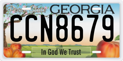 GA license plate CCN8679