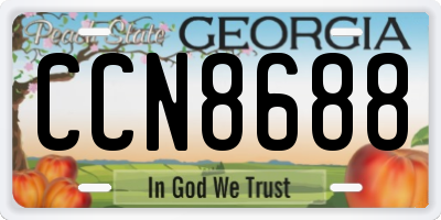 GA license plate CCN8688