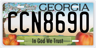 GA license plate CCN8690