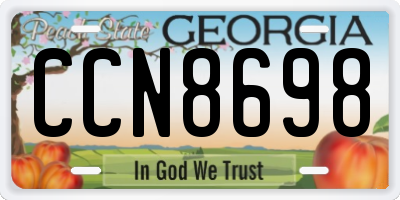 GA license plate CCN8698