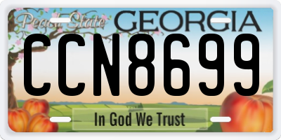 GA license plate CCN8699