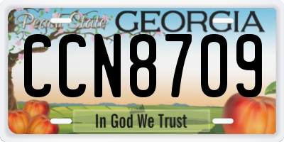 GA license plate CCN8709