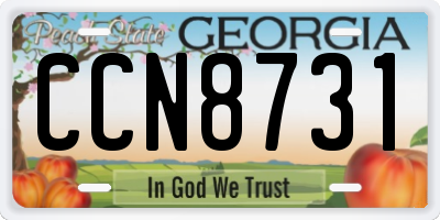 GA license plate CCN8731