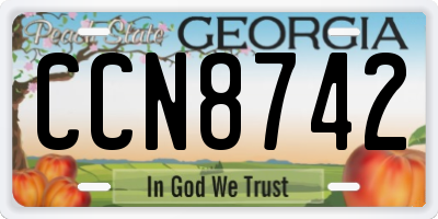 GA license plate CCN8742