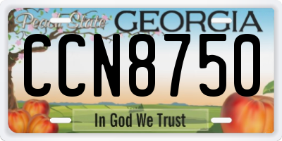 GA license plate CCN8750