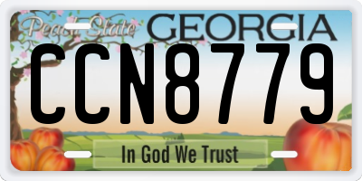 GA license plate CCN8779