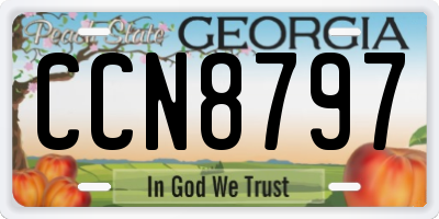 GA license plate CCN8797