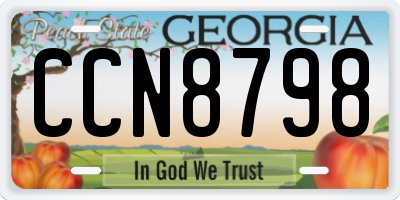 GA license plate CCN8798
