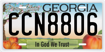 GA license plate CCN8806