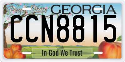 GA license plate CCN8815