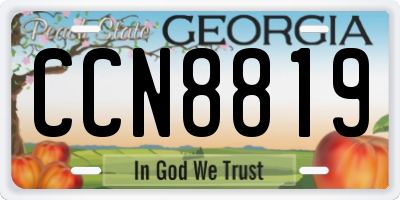GA license plate CCN8819