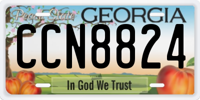GA license plate CCN8824