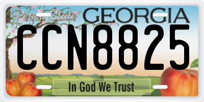 GA license plate CCN8825