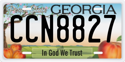 GA license plate CCN8827