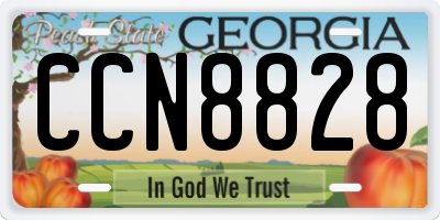 GA license plate CCN8828