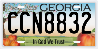 GA license plate CCN8832