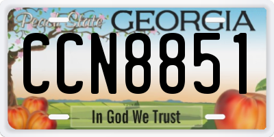 GA license plate CCN8851