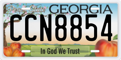 GA license plate CCN8854