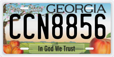 GA license plate CCN8856