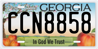 GA license plate CCN8858
