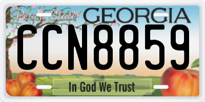 GA license plate CCN8859