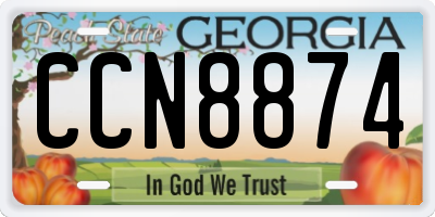 GA license plate CCN8874